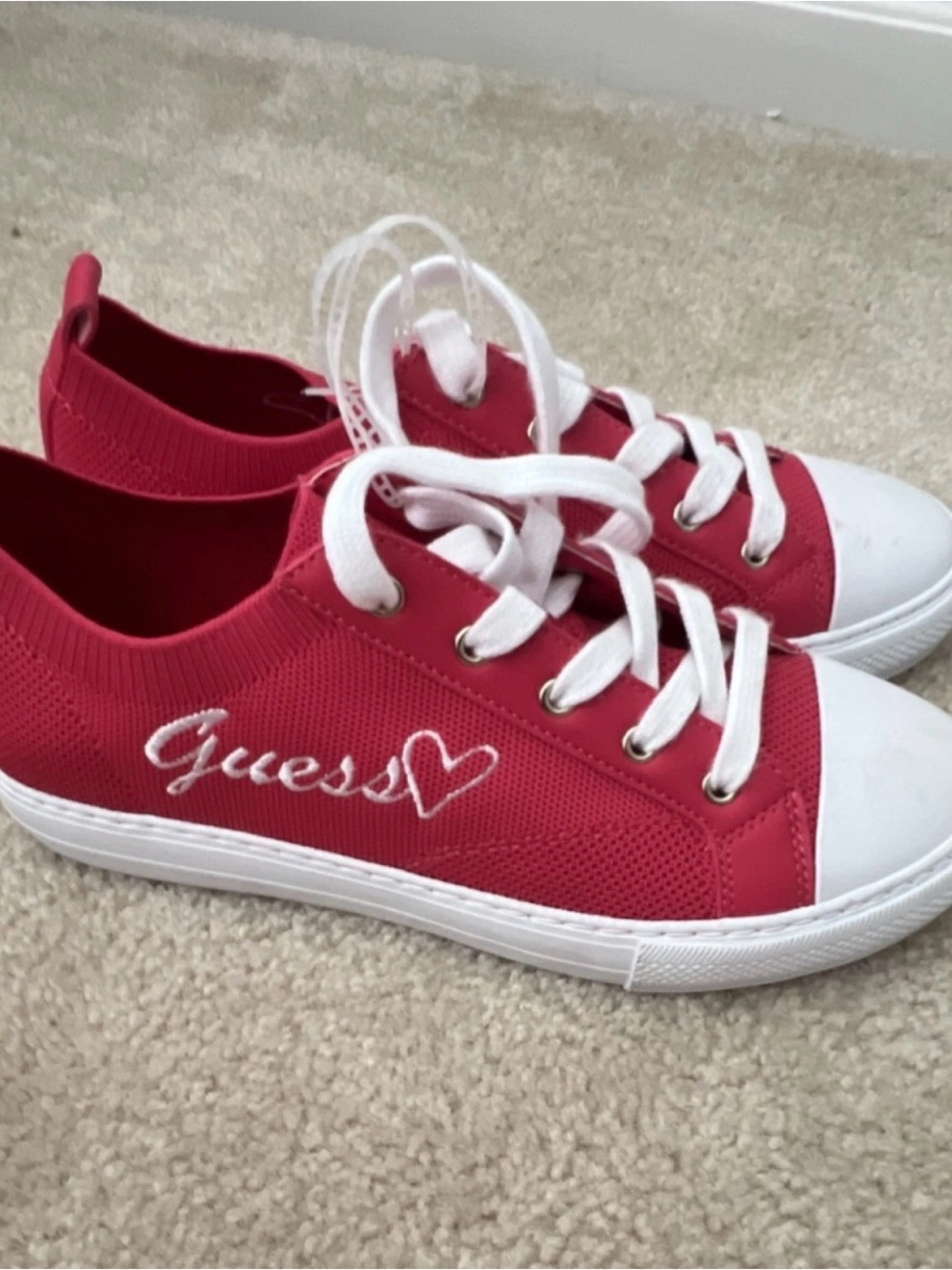 Guess Pink Low-Top Sneakers with White Accents